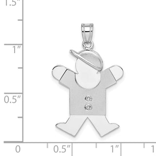 14k White Gold VS Diamond Kid Pendant XK450VS