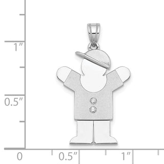 14k White Gold VS Diamond Kid Pendant XK451VS