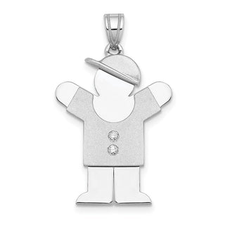 14k White Gold AAA Diamond Kid Pendant XK451AAA