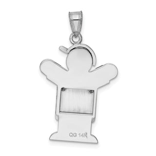 14k White Gold AA Diamond Kid Pendant XK452AA