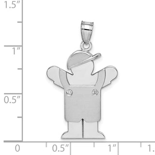 14k White Gold VS Diamond kid Pendant XK452VS