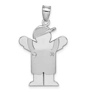 14k White Gold VS Diamond kid Pendant XK452VS