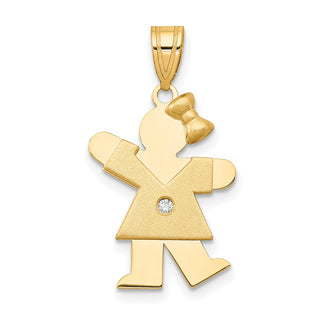 14k Yellow Gold AA Diamond Kid Pendant XK453AA