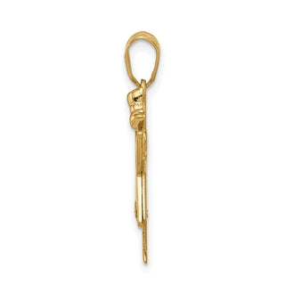 14k Yellow Gold A Diamond Kid Pendant XK456A
