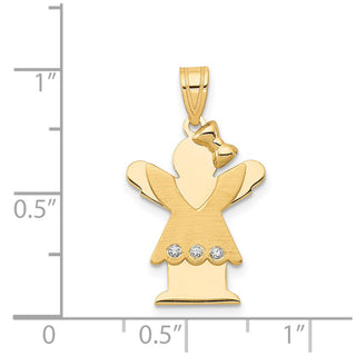 14k Yellow Gold A Diamond Kid Pendant XK456A