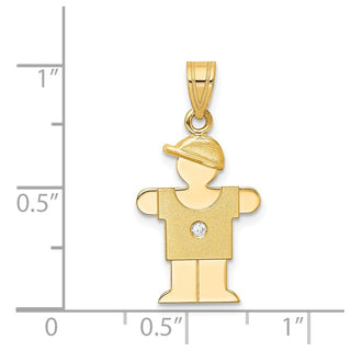 14k Yellow Gold VS Diamond Kid Pendant XK457VS