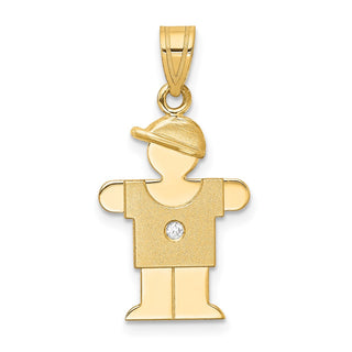 14k Yellow Gold VS Diamond Kid Pendant XK457VS