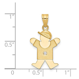 14k Yellow Gold A Diamond Kid Pendant XK458A