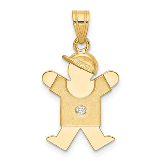 14k Yellow Gold AA Diamond Kid Pendant XK458AA