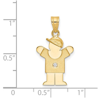 14k Yellow Gold AA Diamond Kid Pendant XK459AA