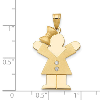 14k Yellow Gold AA Diamond Kid Pendant XK463AA