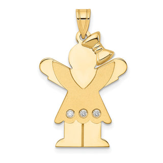 14k Yellow Gold AA Diamond Kid Pendant XK464AA