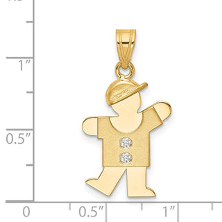 14k Yellow Gold VS Diamond Kid Pendant XK465VS