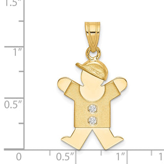 14k Yellow Gold AA Diamond Kid Pendant XK466AA