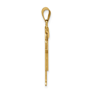 14k Yellow Gold A Diamond Kid Pendant XK467A