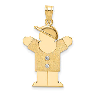 14k Yellow Gold AA Diamond Kid Pendant XK467AA