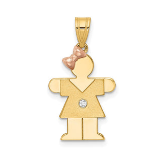 14k Two-tone Gold VS Diamond Kid Pendant XK477VS