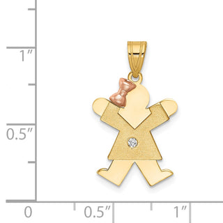14k Two-tone Gold VS Diamond Kid Pendant XK478VS