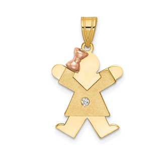 14k Two-tone Gold VS Diamond Kid Pendant XK478VS