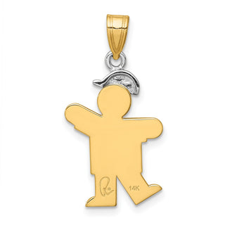 14k Two-tone Gold VS Diamond Kid Pendant XK480VS