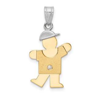 14k Two-tone Gold VS Diamond Kid Pendant XK480VS