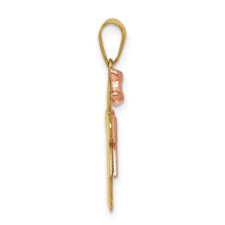 14k Two-tone Gold A Diamond Kid Pendant XK497A