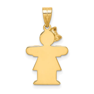 14k Two-tone Gold A Diamond Kid Pendant XK497A