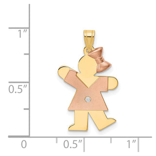 14k Two-tone Gold VS Diamond Kid Pendant XK498VS