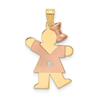 14k Two-tone Gold VS Diamond Kid Pendant XK498VS
