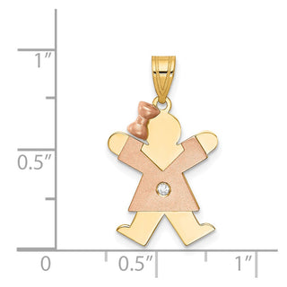 14k Two-tone Gold VS Diamond Kid Pendant XK499VS