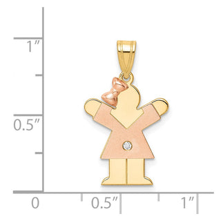 14k Two-tone Gold VS Diamond Kid Pendant XK500VS