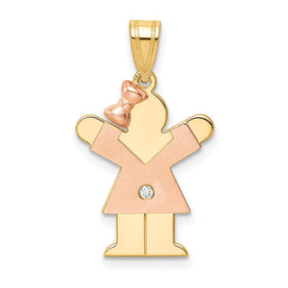 14k Two-tone Gold VS Diamond Kid Pendant XK500VS