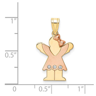 14k Two-tone Gold VS Diamond Kid Pendant XK501VS