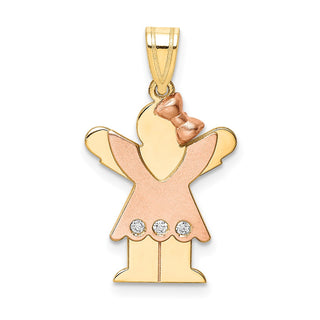 14k Two-tone Gold VS Diamond Kid Pendant XK501VS
