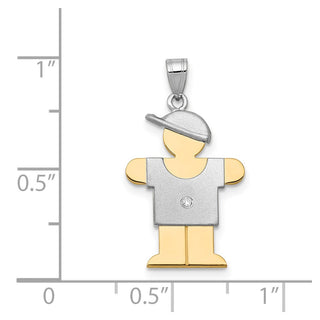 14k Two-tone Gold VS Diamond Kid Pendant XK502VS