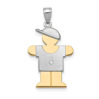 14k Two-tone Gold VS Diamond Kid Pendant XK502VS