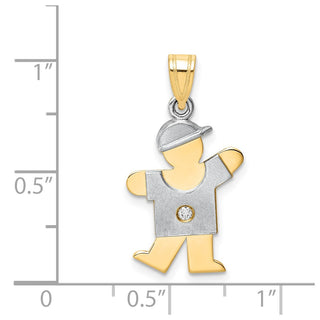 14k Two-tone Gold VS Diamond Kid Pendant XK503VS