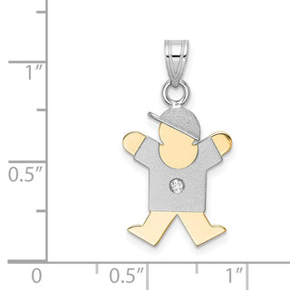 14k Two-tone Gold VS Diamond Kid Pendant XK504VS