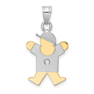 14k Two-tone Gold VS Diamond Kid Pendant XK504VS