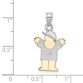 14k Two-tone Gold VS Diamond Kid Pendant XK505VS