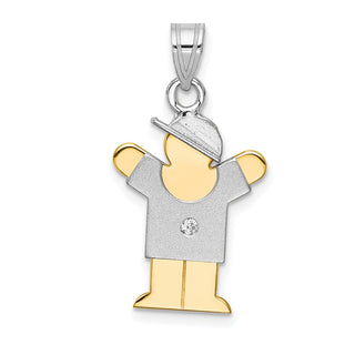 14k Two-tone Gold AA Diamond Kid Pendant XK505AA