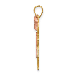 14k Two-tone Gold A Diamond Kid Pendant XK507A