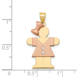 14k Two-tone Gold VS Diamond Kid Pendant XK507VS