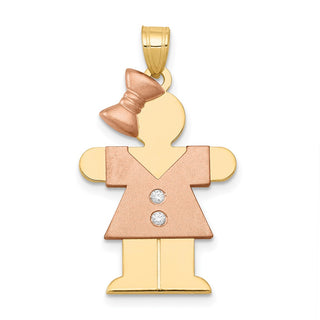 14k Two-tone Gold VS Diamond Kid Pendant XK507VS