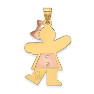 14k Two-tone Gold VS Diamond Kid Pendant XK508VS