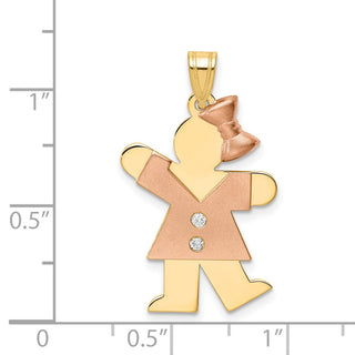 14k Two-tone Gold VS Diamond Kid Pendant XK508VS