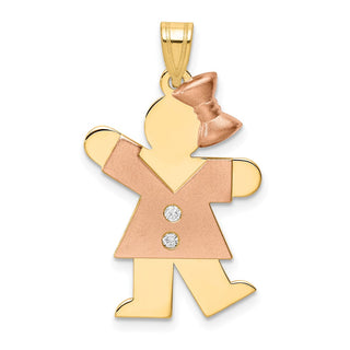14k Two-tone Gold AA Diamond Kid Pendant XK508AA