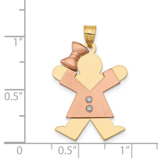 14k Two-tone Gold VS Diamond Kid Pendant XK509VS