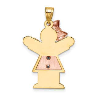 14k Two-tone Gold AA Diamond Kid Pendant XK510AA