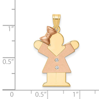 14k Two-tone Gold AA Diamond Kid Pendant XK510AA